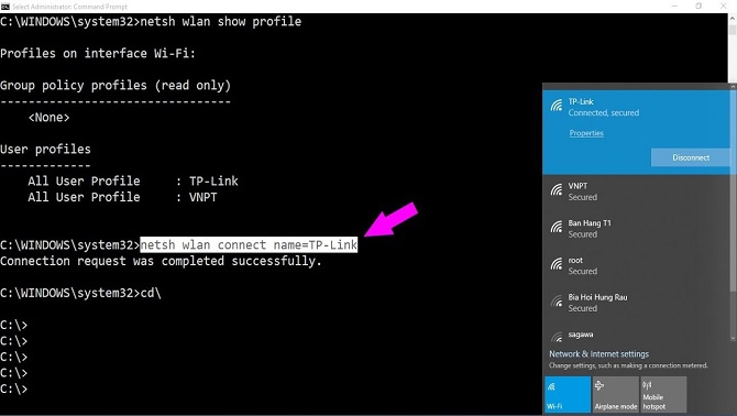 Using Command Prompt for connecting wifi
